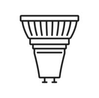 Light bulb and LED lamp thin line icon or sign vector