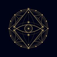 Geometric boho tattoo isolated alchemy sacred sign vector