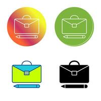 Briefcase and Pen Vector Icon