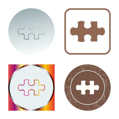 Unique Puzzle Piece Vector Icon