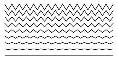Vector from a zigzag line to a straight line on white background.