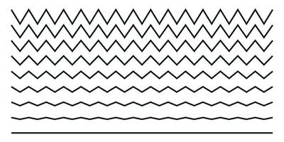 Vector from a zigzag line to a straight line on white background.