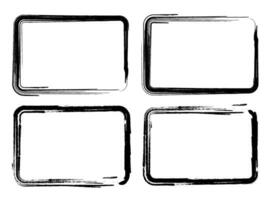 Grungy rectangular frame, brush rectangles vector illustration.