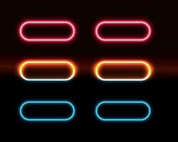 Neon light in the shape geometric rectangle vector illustration.