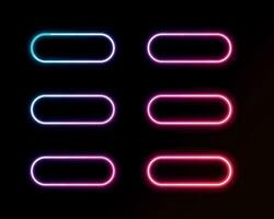 Neon light in the shape geometric rectangle vector illustration.