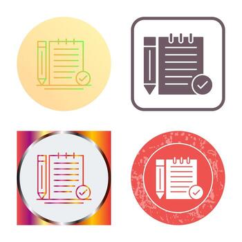 cheque, notas, vector, icono vector