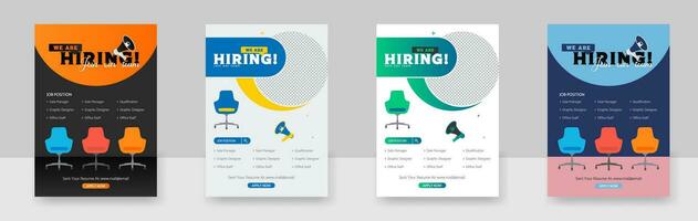 Hiring Job flyer design, We Are Hiring Flyer Layout vector