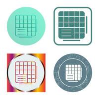 Table Data Vector Icon