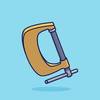 G clamp simple cartoon vector illustration carpentry tools concept icon isolated