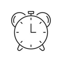 Alarm vector icon, isolated outline ringing clock