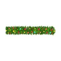 Christmas garland New Year lights, candy sticks vector