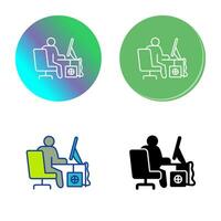 Computer Worker Vector Icon