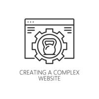 Creating complex website, CMS content management vector