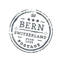 Bern Switzerland passport travel airport stamp vector