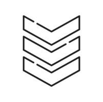 Sergeant military rank stripe sign, reward grade vector