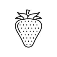 Strawberry ripe organic summer berry food icon vector