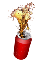 Cola splashing out of a cans, transparent background png