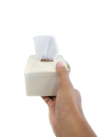 hand hold toilet paper box, transparent background png