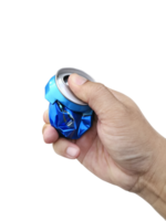 Compressed cans in hand, transparent background png