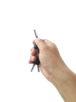 Hand with a car key, transparent background png