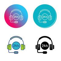 24 Hours Support Vector Icon