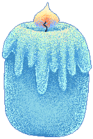 Blue candle in pixel art style png