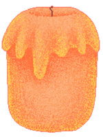 Orange candle in pixel art style png