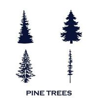 vintage pine tree silhouette vector art