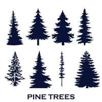 vintage pine tree silhouette vector art