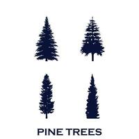 vintage pine tree silhouette vector art