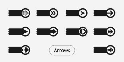 Set of flat icons, signs, arrow symbols for interface design, web design, applications, presentations and much more vector
