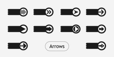 conjunto de plano iconos, señales, flecha símbolos para interfaz diseño, web diseño, aplicaciones, presentaciones y mucho más vector