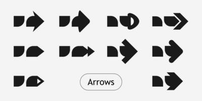 conjunto de plano iconos, señales, flecha símbolos para interfaz diseño, web diseño, aplicaciones, presentaciones y mucho más vector