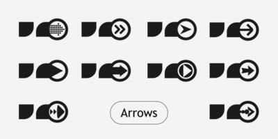 Set of flat icons, signs, arrow symbols for interface design, web design, applications, presentations and much more vector