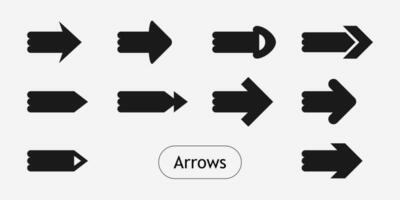 Set of flat icons, signs, arrow symbols for interface design, web design, applications, presentations and much more vector