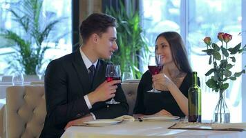 Romantic dinner in the restaurant video