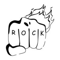 Trendy Rock Fist vector