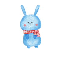 Cute bunny cartoon character of winter. png