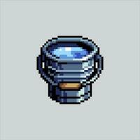 Pixel art illustration Bucket. Pixelated Bucket. Iron Bucket pixelated for the pixel art game and icon for website and video game. old school retro. vector