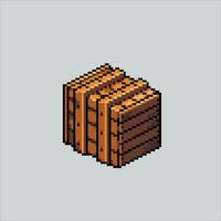 Pixel art illustration Wooden Box. Pixelated Wooden Box. Wooden Box pixelated for the pixel art game and icon for website and video game. old school retro. vector