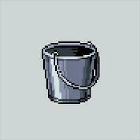 Pixel art illustration Bucket. Pixelated Bucket. Iron Bucket pixelated for the pixel art game and icon for website and video game. old school retro. vector