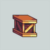 Pixel art illustration Wooden Box. Pixelated Wooden Box. Wooden Box pixelated for the pixel art game and icon for website and video game. old school retro. vector