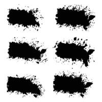 Set of ink black brushstrokes vector