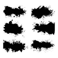Set of ink black brushstrokes vector