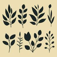 Flat design flower silhouettes illustration vector