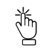 ilustración de dedo mano cursor icono, hacer clic símbolo png