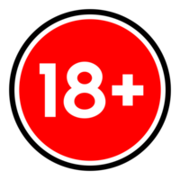 warning for children under 18 years of age, 18 plus circle icon png