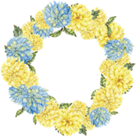 flores guirnalda con dalia png