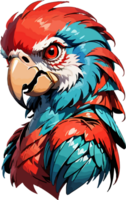 rojo guacamayo mascota logo ai generativo png