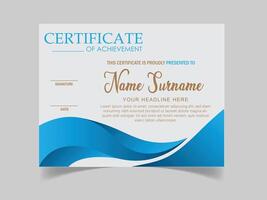 Modern minimalist certificate vector template design